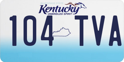 KY license plate 104TVA