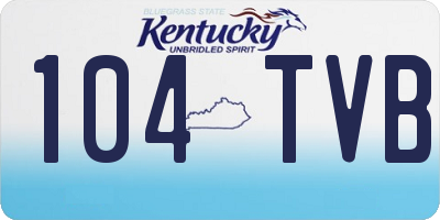 KY license plate 104TVB