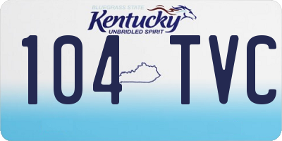 KY license plate 104TVC
