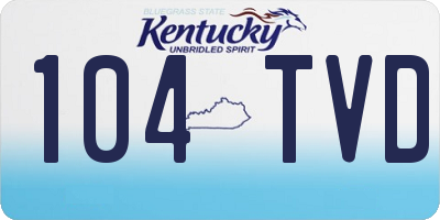 KY license plate 104TVD