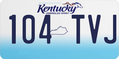 KY license plate 104TVJ