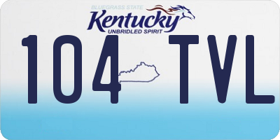 KY license plate 104TVL