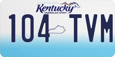 KY license plate 104TVM