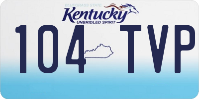 KY license plate 104TVP