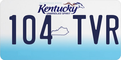 KY license plate 104TVR