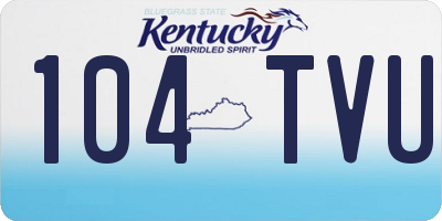 KY license plate 104TVU