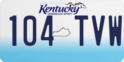 KY license plate 104TVW