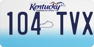 KY license plate 104TVX