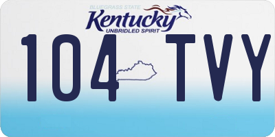 KY license plate 104TVY