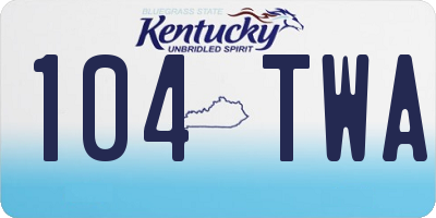 KY license plate 104TWA