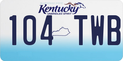 KY license plate 104TWB