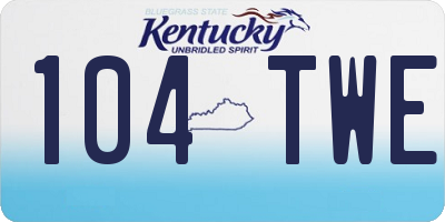 KY license plate 104TWE