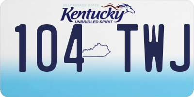 KY license plate 104TWJ