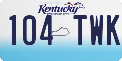 KY license plate 104TWK