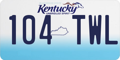 KY license plate 104TWL