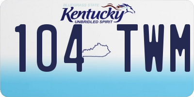 KY license plate 104TWM