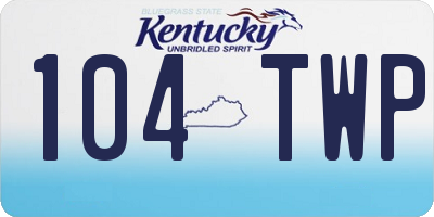 KY license plate 104TWP