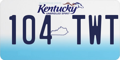 KY license plate 104TWT
