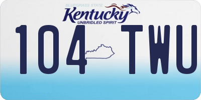 KY license plate 104TWU