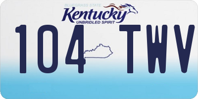 KY license plate 104TWV