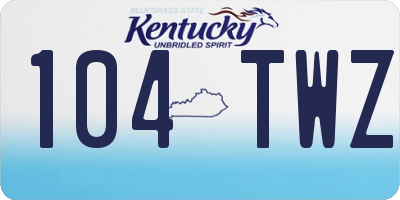 KY license plate 104TWZ