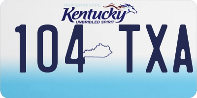 KY license plate 104TXA