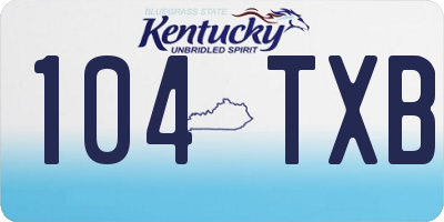 KY license plate 104TXB