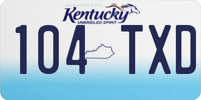 KY license plate 104TXD