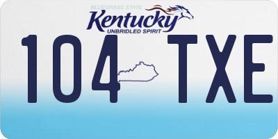 KY license plate 104TXE