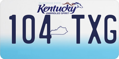 KY license plate 104TXG