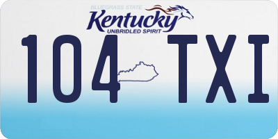 KY license plate 104TXI