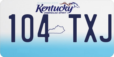 KY license plate 104TXJ