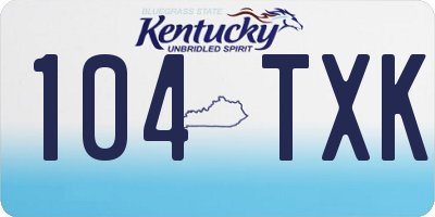 KY license plate 104TXK