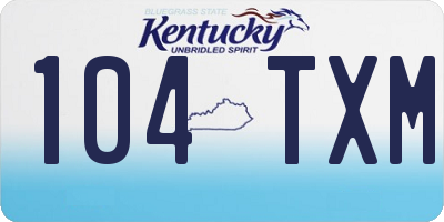 KY license plate 104TXM
