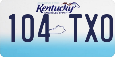 KY license plate 104TXO