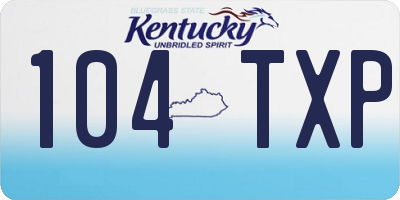 KY license plate 104TXP