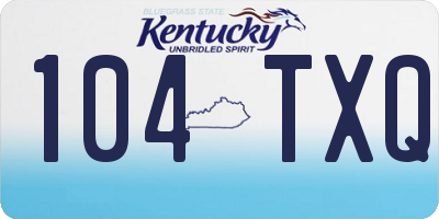 KY license plate 104TXQ