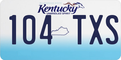 KY license plate 104TXS