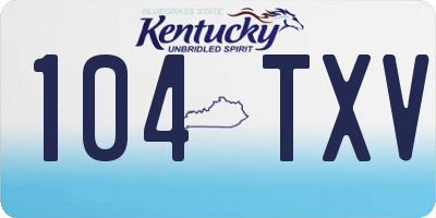 KY license plate 104TXV