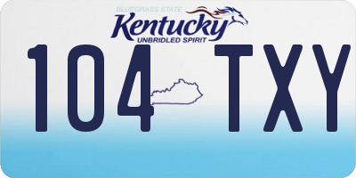 KY license plate 104TXY