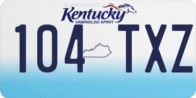 KY license plate 104TXZ