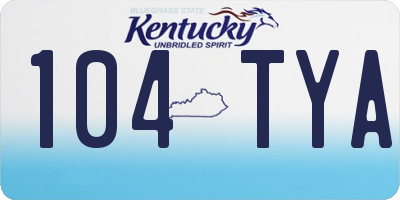 KY license plate 104TYA
