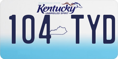 KY license plate 104TYD