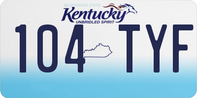 KY license plate 104TYF