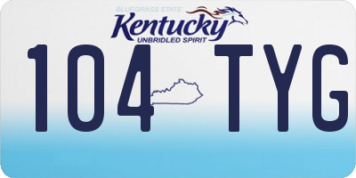 KY license plate 104TYG