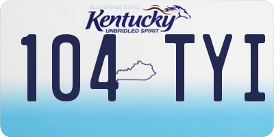 KY license plate 104TYI