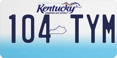 KY license plate 104TYM