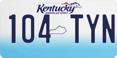 KY license plate 104TYN