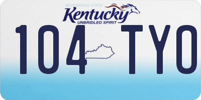 KY license plate 104TYO