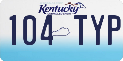 KY license plate 104TYP